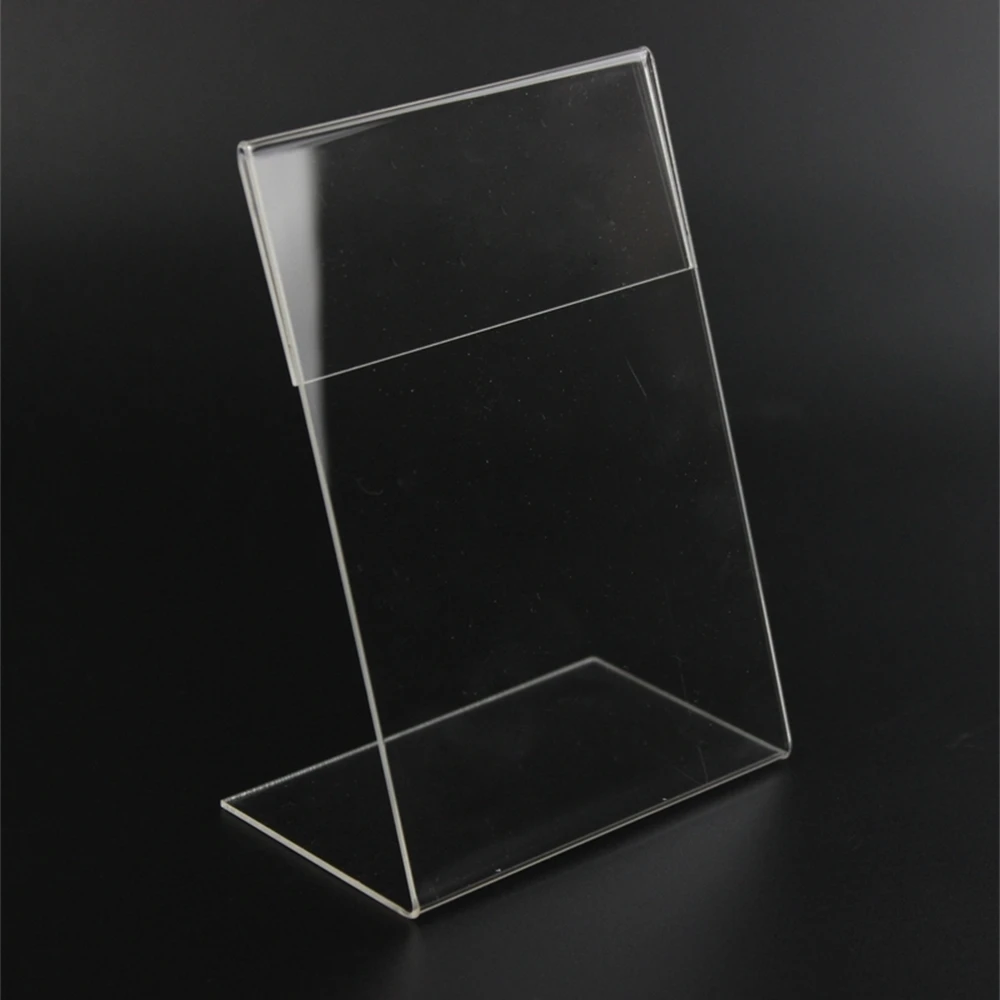 L Shape A5 Photo Frame Acrylic Price Tag Display Advertisement Poster Display Stand Desk Menu Label Sign Name Card Holder Pop