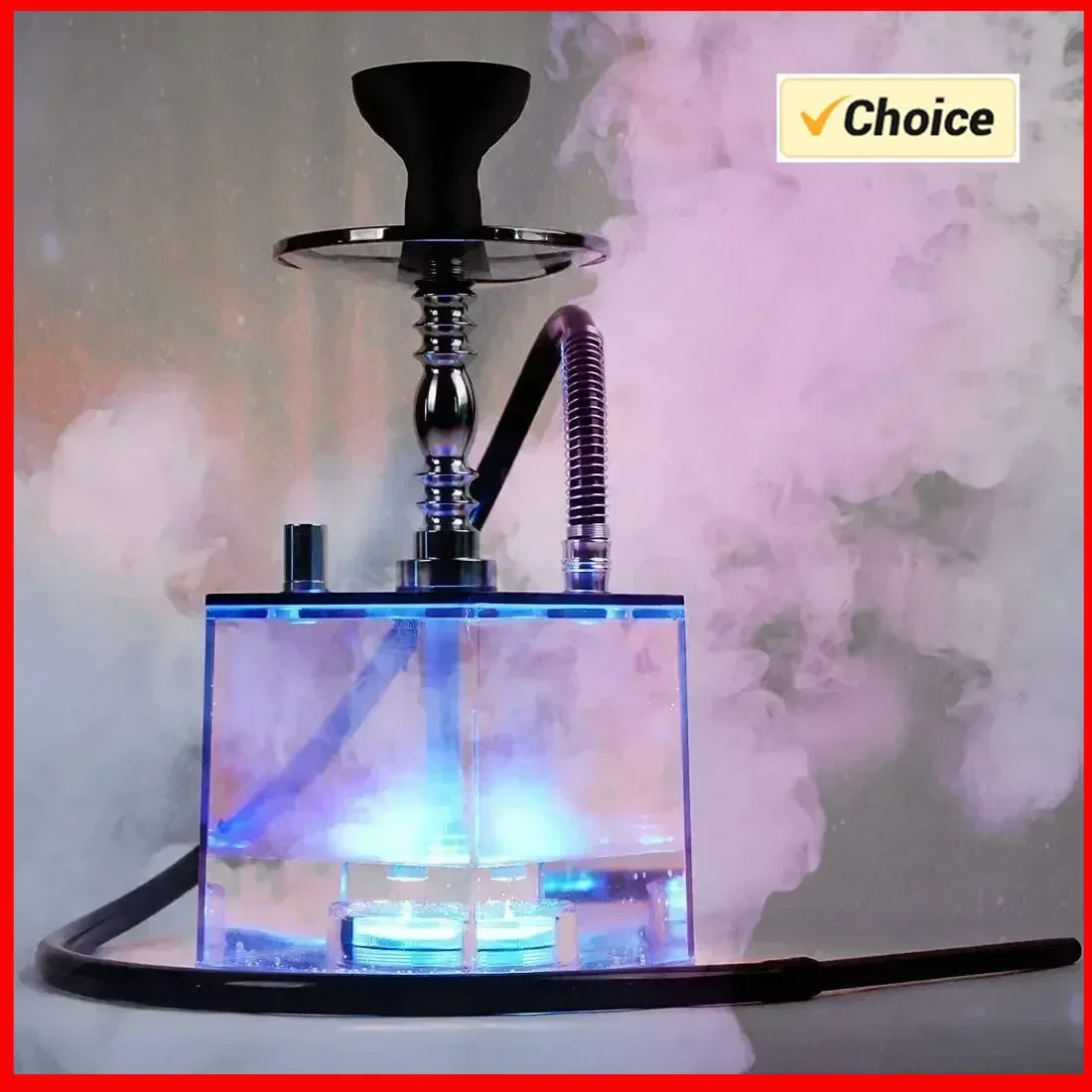 

Acrylic Hookah With LED Light Shisha Box Nargile Sheesha Narguile Chicha Cachimbas Water Pipe Shisha Hookah Set Accessory