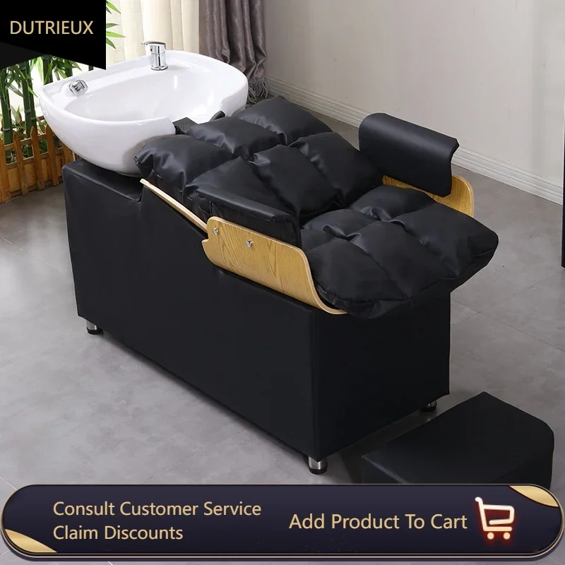 Massage Black Washing Chair Head Spa Equipment Professional Washing Chair Shampoo Basin Muebles Para Salon De Belleza Furniture