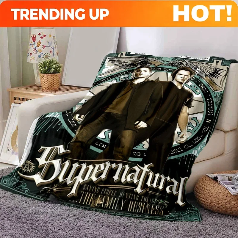 Custom 1pc Comfort Blanket Featuring The Supernatural Characters Winchester Brothers(Dean And Sam), Home Decor Or As A.