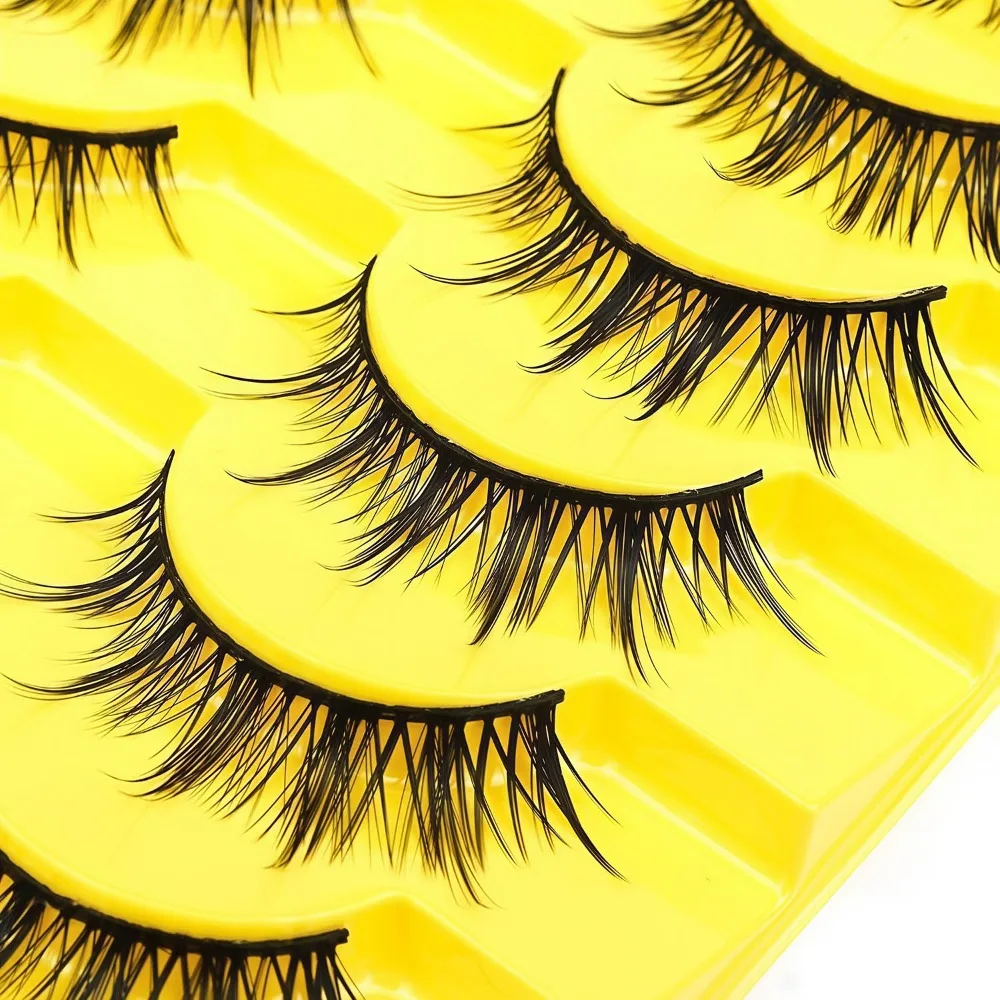 10 Pairs Anime Eyelashes Wholesale Lash Manga Lashes Natural Long Reusable False Eyelashes Makeup Cosplay Cat Eyes Lash
