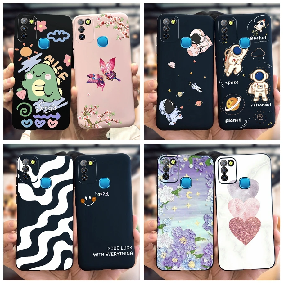 For Infinix Smart 5 Case X657 X657C Shockproof Cover Cute Astronaut Silicon Capa For Infinix Hot 10 Lite X657B Smart5 Phone Case