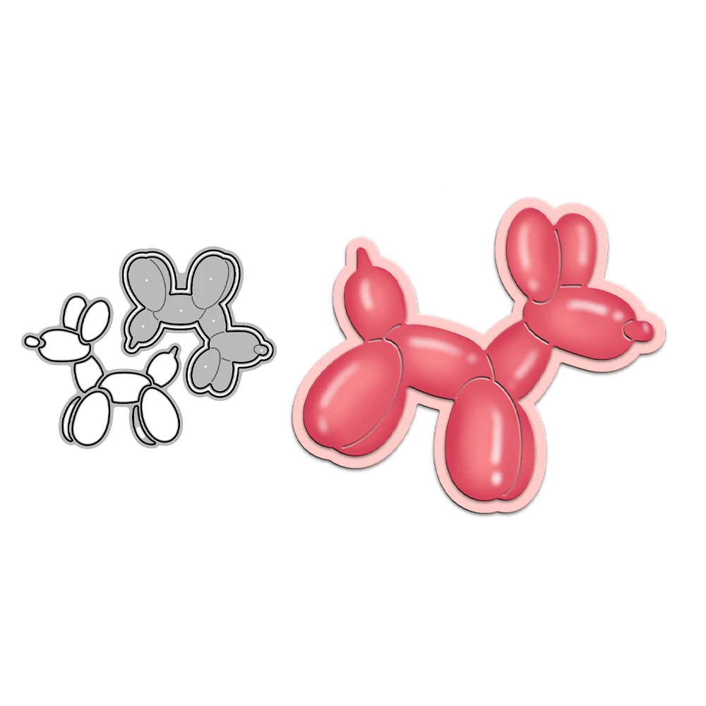 MangoCraft Cute Balloon Dog Cutting Dies For Valentine's Day Gift DIY Scrapbooking Supplies Metal Cut Dies For Paper Cards Decor
