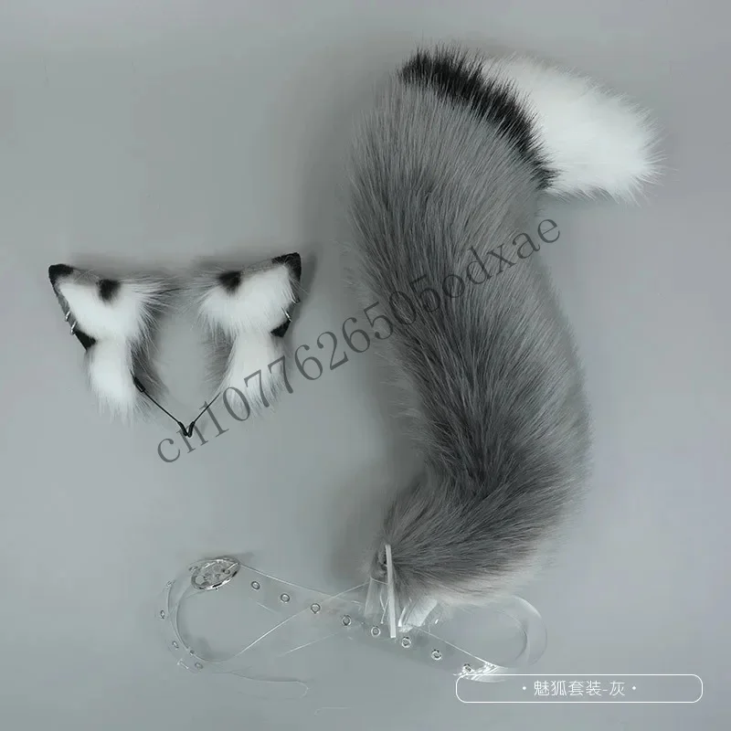 New Grey Wolf Fox Headwear Furry Cat Ear Tail Props Jackal Ears Headband Handmade Anime COSPLAY Lolita KC LOL Accessorie CMM1401