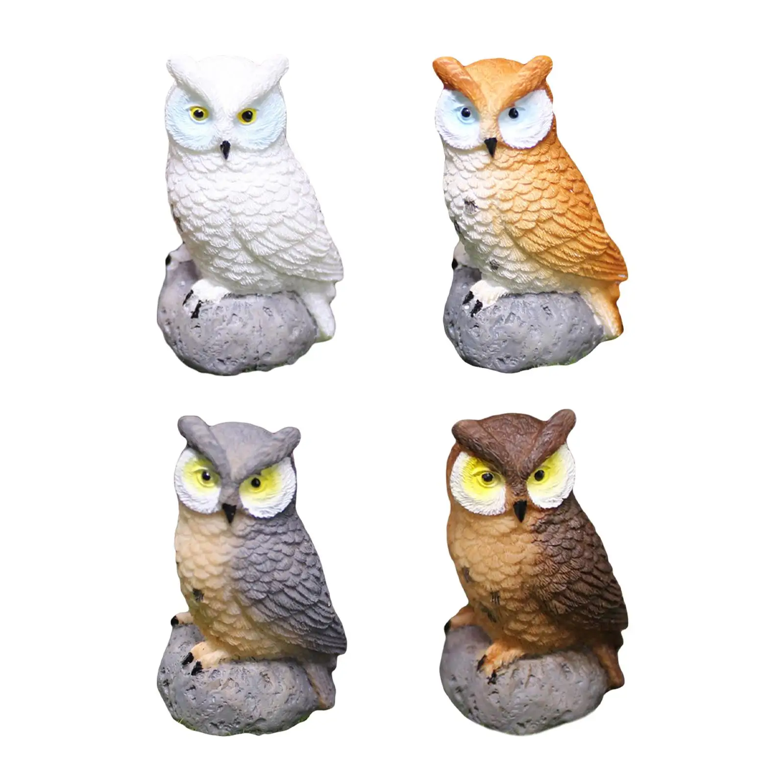 Miniature Owl Figurines Moss Landscape Fairy Garden Accessories Mini Owl for Micro Landscape Dollhouse Bonsai Crafts Plant Pot
