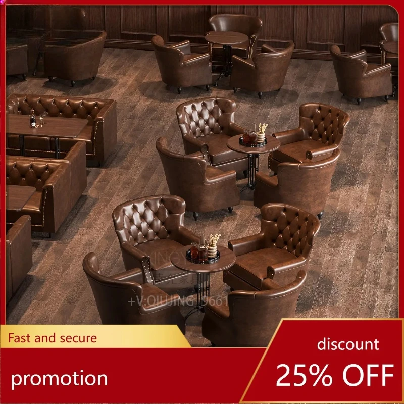 Small Wine Bar Sofa Chair Qingba Booth Sofa Music Restaurant Cigar Bar Single Sofa Factory