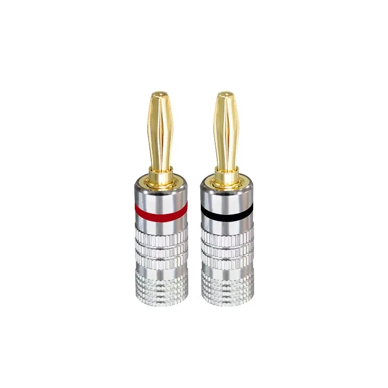 10pcs Banana Connector 4mm Speaker Banana Plugs 24K Gold Plated 4mm Banana Jack Match with 4mm Binding Post