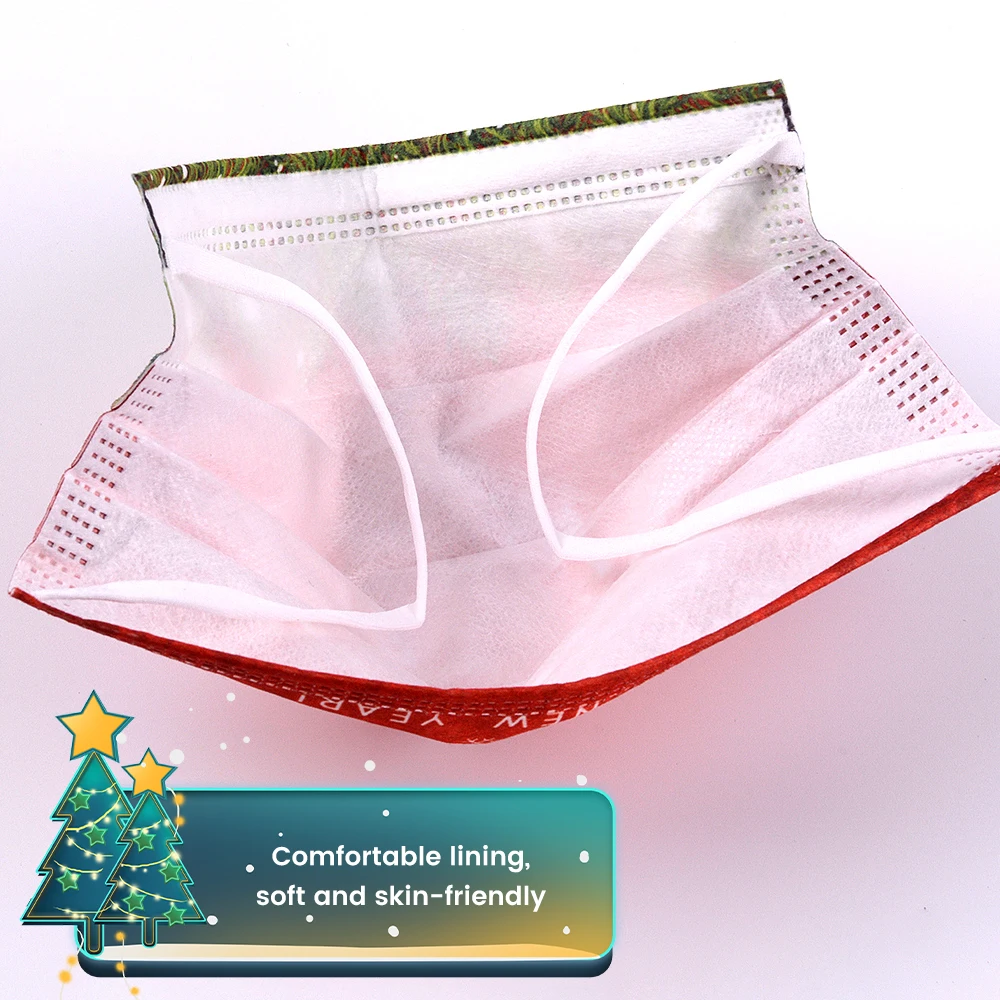 10 шт., одноразовые маски для лица с принтом