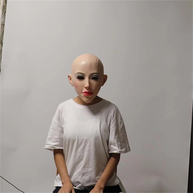 Q0KE kostium transwestyty Halloween Cosplay maska ​​kobiece przebranie dla mężczyzn maska ​​do udawania