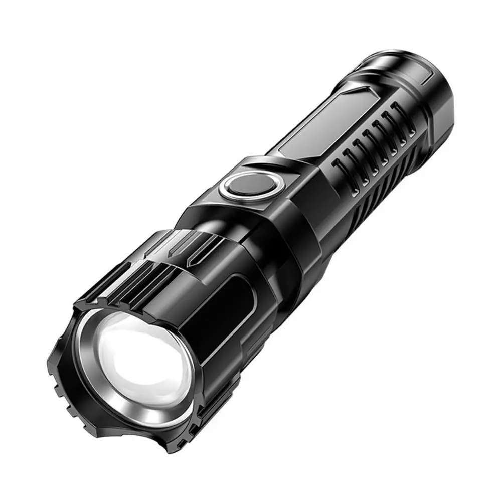 LED High-Power Flashlight Lighting Long Standby Time Camping Retractable Fashlight USB Rechargeable Bright Zoom Spotlight K6Q1