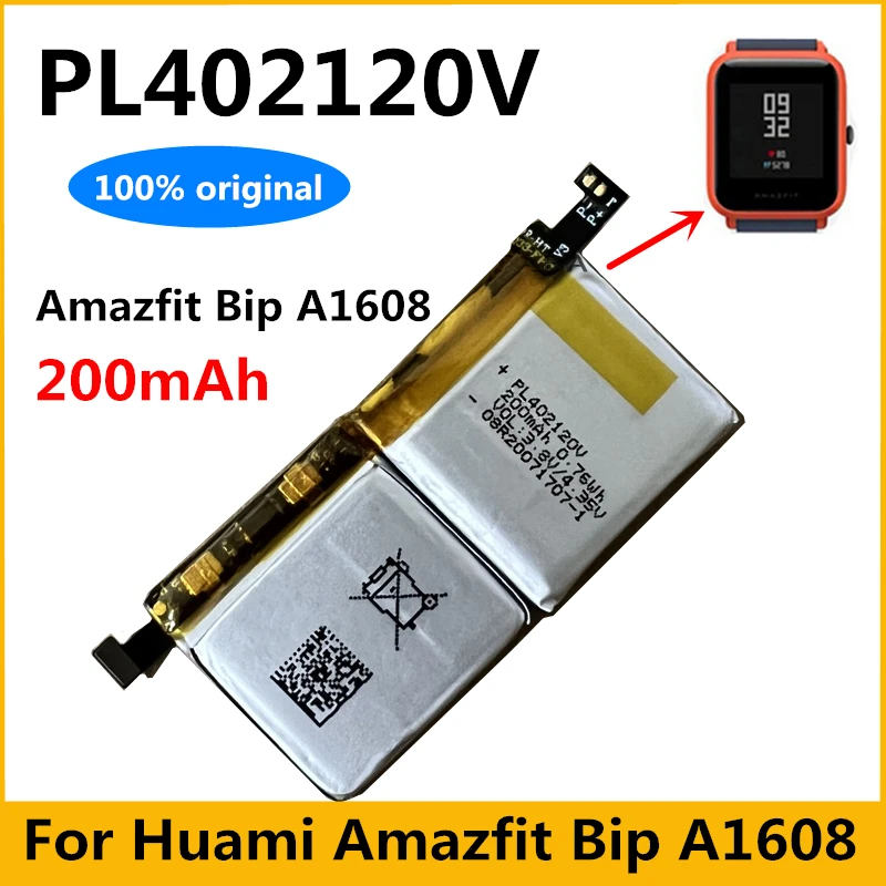 PL402120V Original Replacement Rechargeable Polymer Lithium Ion Battery for Huami Amazfit Bip A1608 + Free Tools