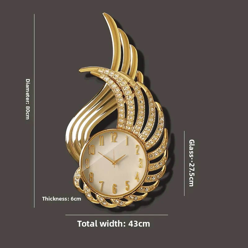 Creative Diamond Inlaid Decorative Wall Clock Stylish Living Room Watch Entrance Clock At The Foyer Large Silent Quartz Clock