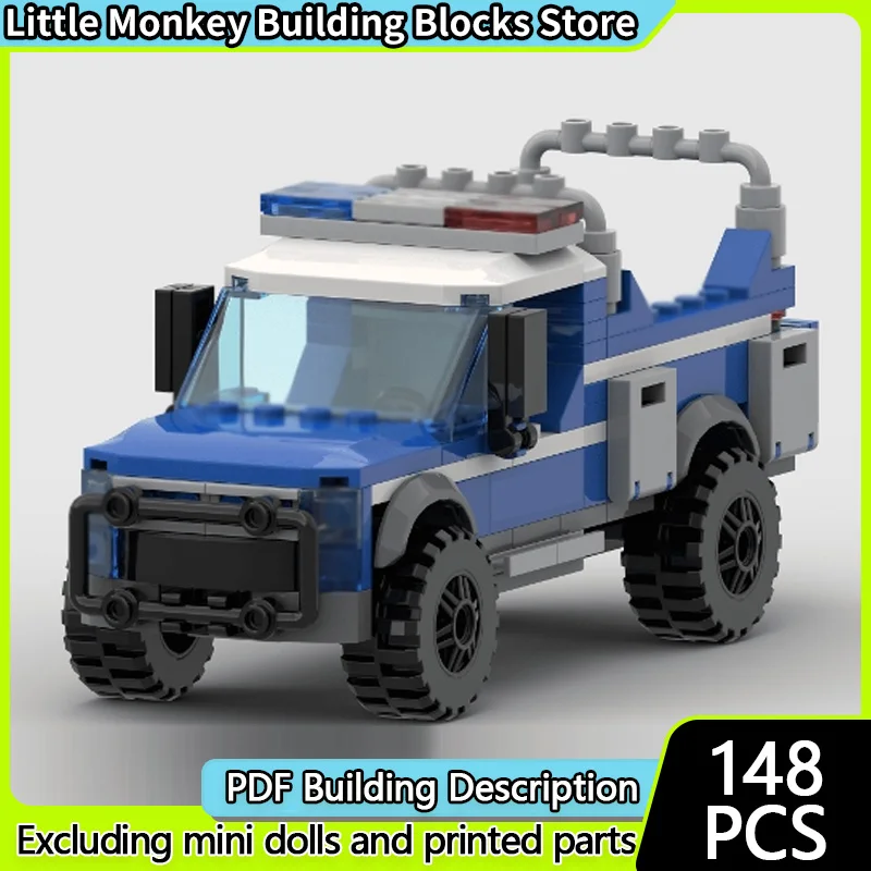 

Конструктор MOC: Модель городского автомобиля, классический полицейский пикап, модульные технологичные детали, подарки для детей на праздники, набор для сборки игрушек