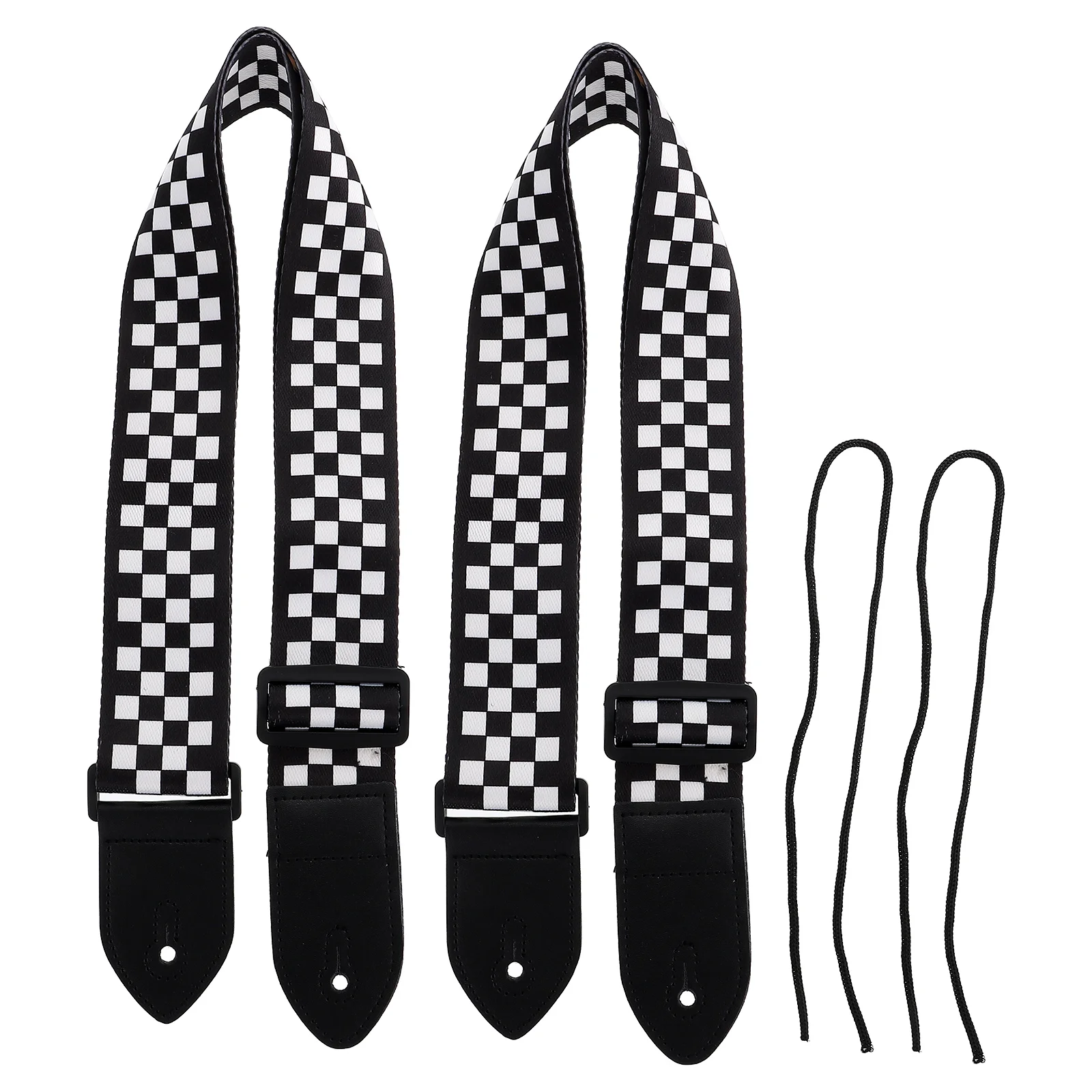 

2pcs Lattice Guitar Strap For Folk Electric Guitar Adjustable Durable Shoulder Belt Anti-Wear Stretch Resistant Creative