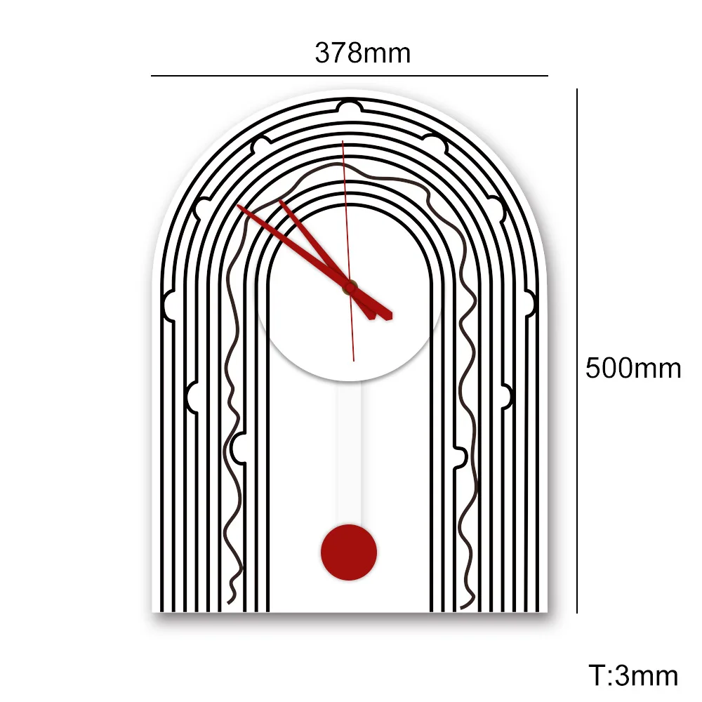 ساعة حائط مخططة كريمي بسيطة وبوهيمية مبتكرة - زخرفة ديكور متأرجحة لغرفة المعيشة وغرفة النوم وديكور المنزل