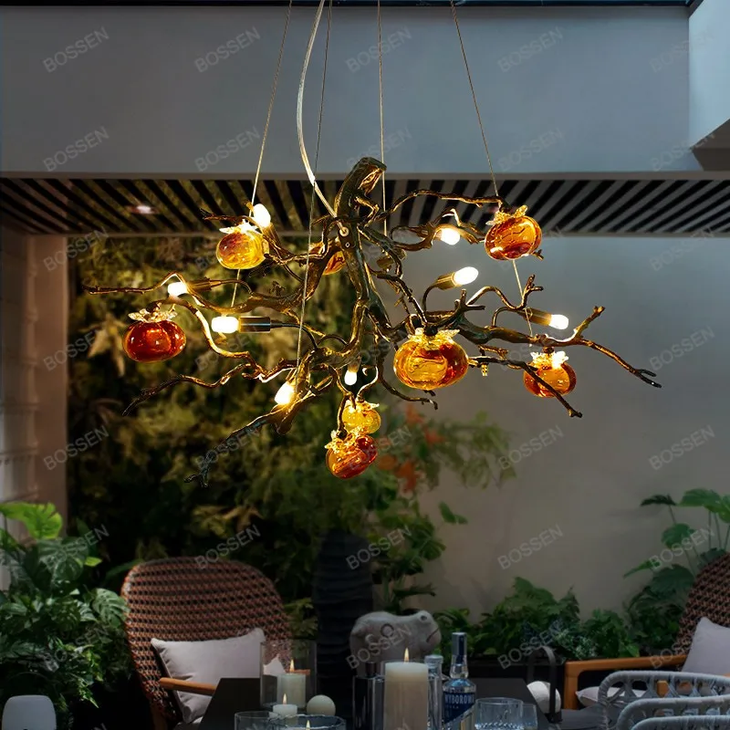 

BOSSEN Luxury Customizable Large Chandelier 2026 Designer Colorful Glass Gold Copper Luster Dimmable Adjustable Height for Hotel