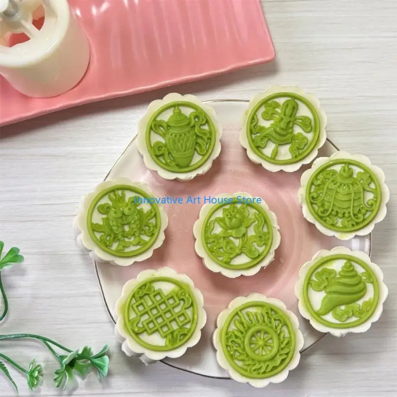 E1PC Multipurpose Dessert Pressing Molds Chinese Patterns Baking Pastries Molds ABS Texture Dessert Tool for Family and Party