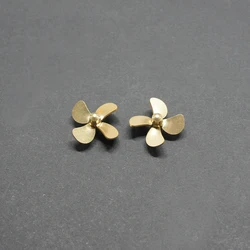 1Pair 16x2mm 18x2mm 4-blade Paddle Shaft Hole 2mm Hub Dia 4/3.6mm Copper Propeller for RC Model Tug Boat Ship Assembly