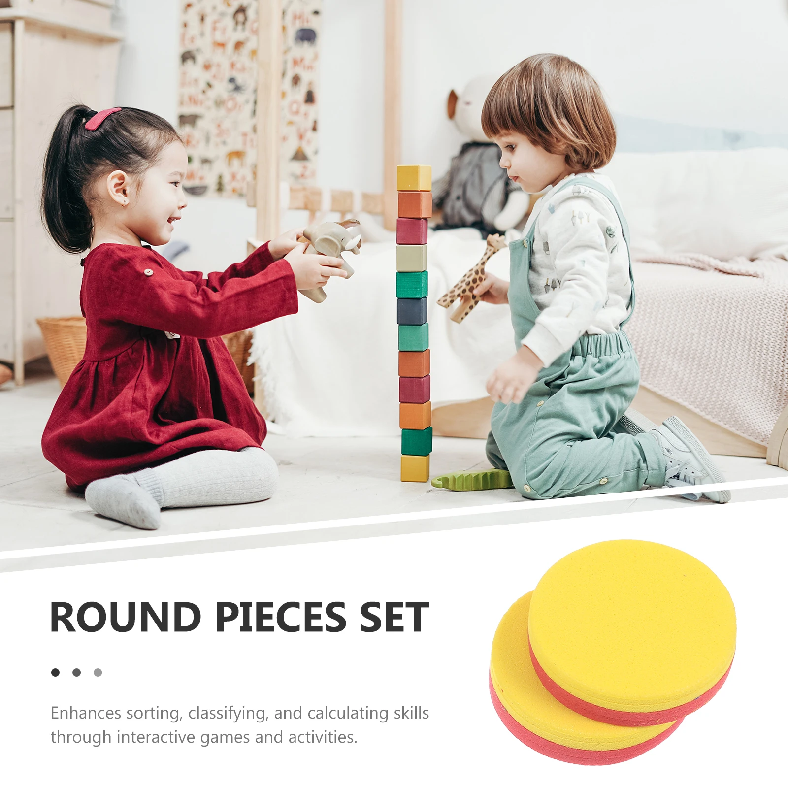 

50 Pcs for Number Learning Sorting Math Round Counting Kindergarten Eva Numbers