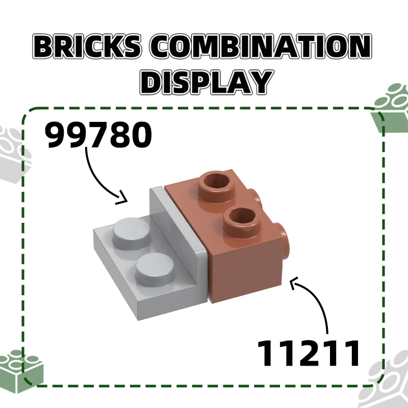 Wange 122Pcs/lot 11211 Modified 1x2 with Studs on Side Blocks Moc Color Accessories Compatible with Brick Children Toys Assembly