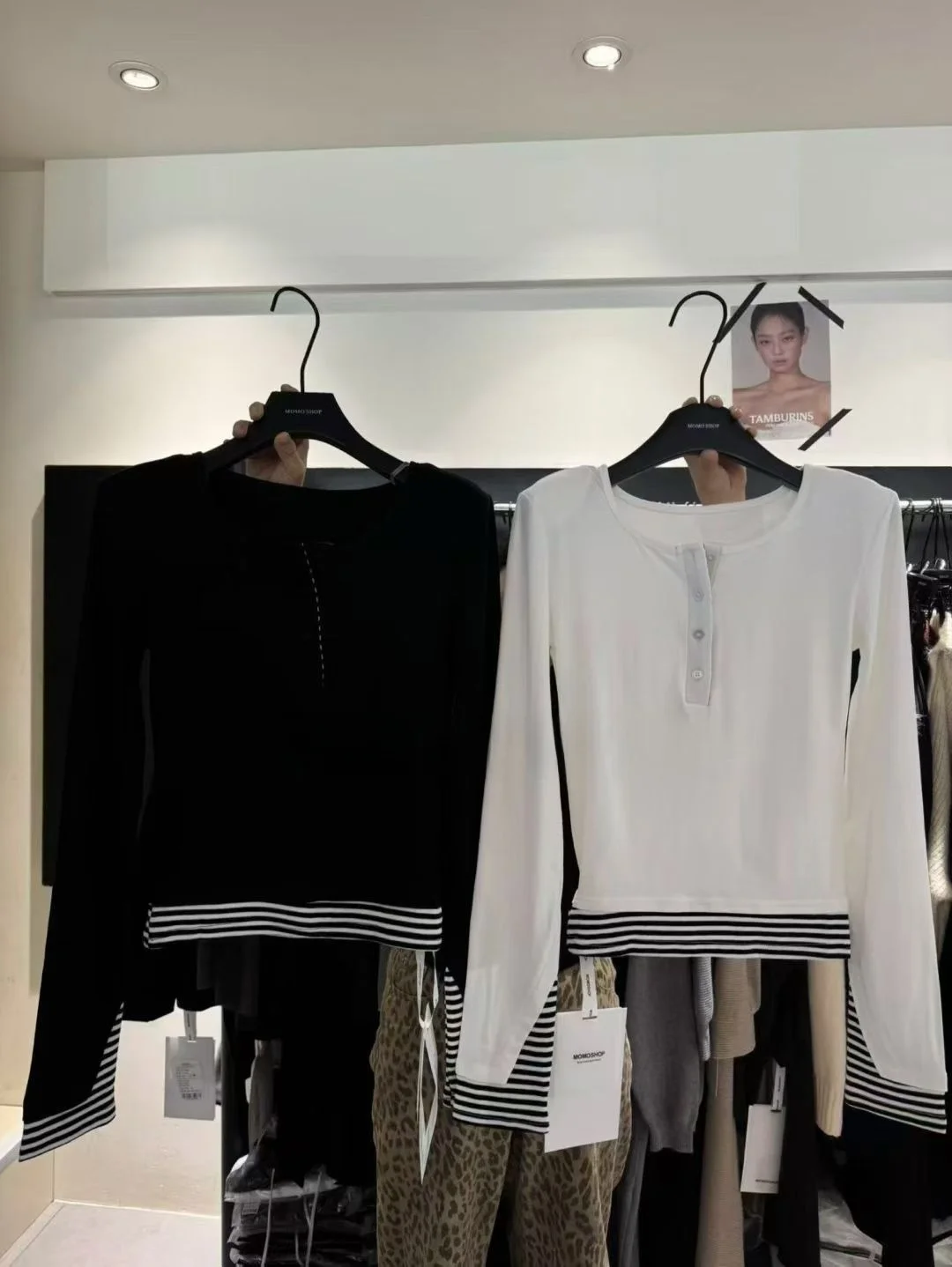 

New Korean Sle Long Sve round Ne T-irt Women Slim Fit Base irt Patchwork Design Breathable Comfortable Cotton Top