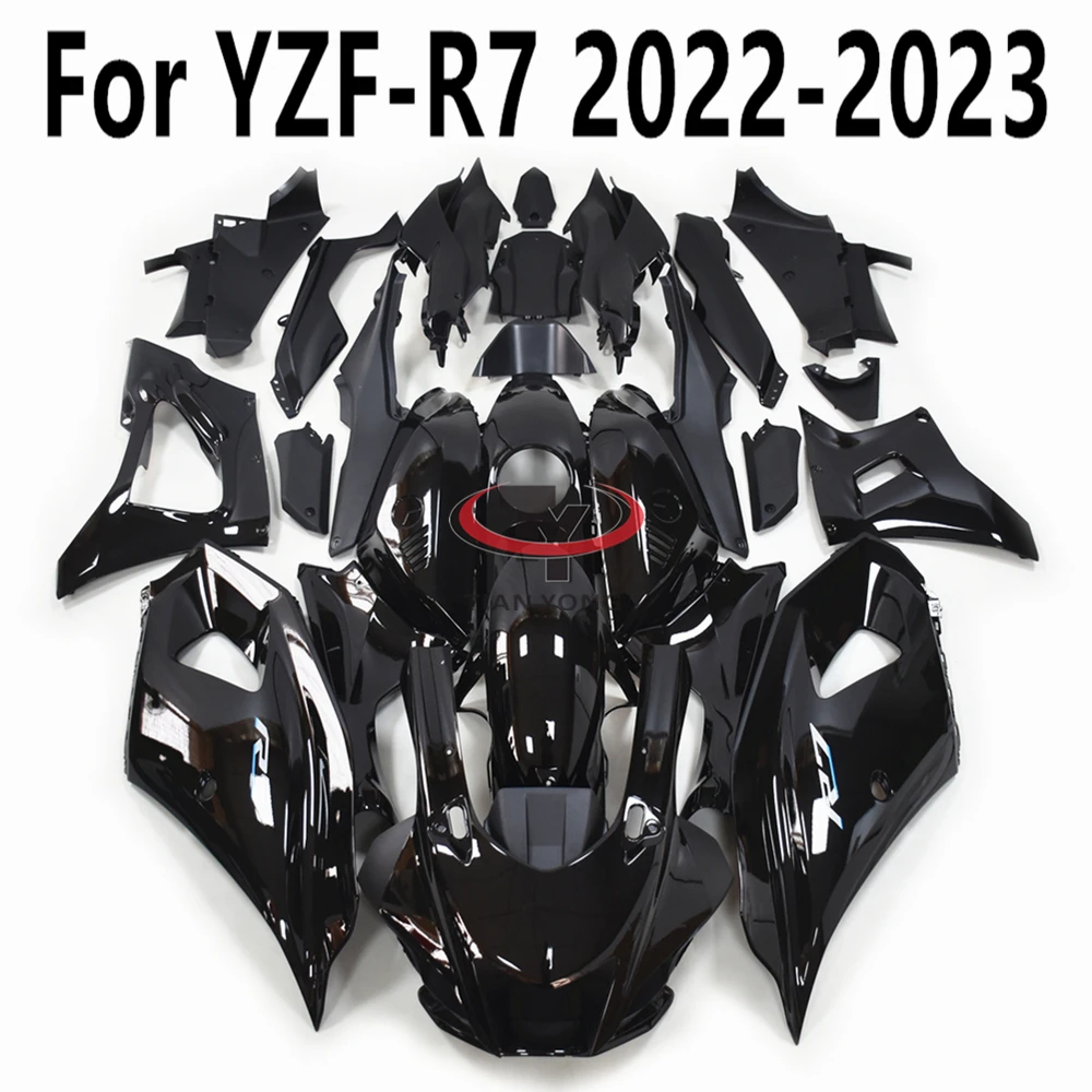 For YZF-R7 2022-2023-2024 Motorcycle Full Fairing Kit ABS Injection All Bright Black Letter R7 Gradient Bodywork Cowling