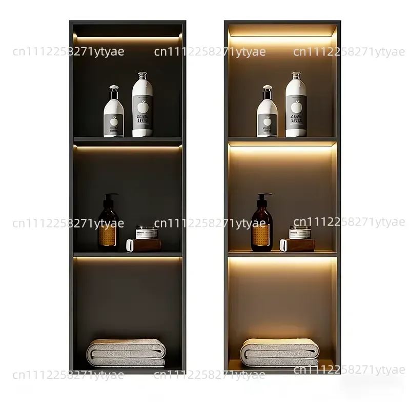 Stainless Steel Bathroom Shower Room Wall-mounted Rack, Rust-proof Storage Rack, Suitable for Family Bathrooms
