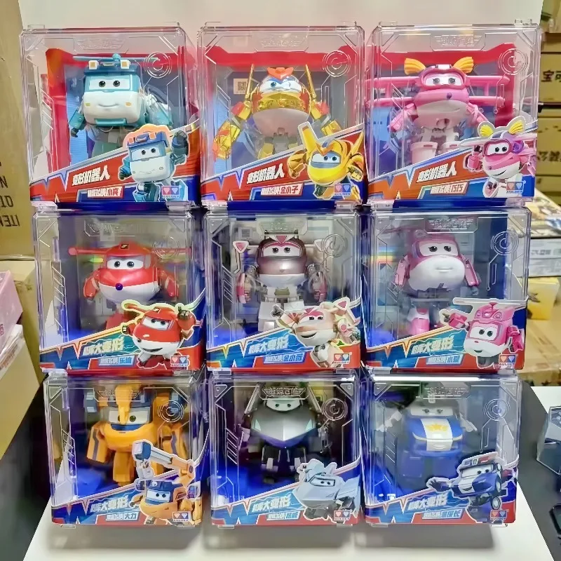 Hot Selling Original Super Wings Anime Figurine Hangar Big Transformation Toys Robot Desktop Models Kid Holiday Gifts