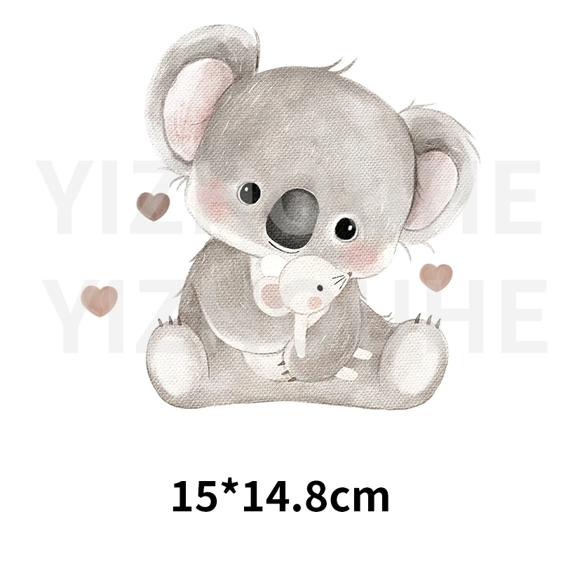 Cute Penguin and Koala DTF Heat Transfer Printed Stickers Iron On DIY T-shirtand hoodie backpack decoration stickers washable view 6