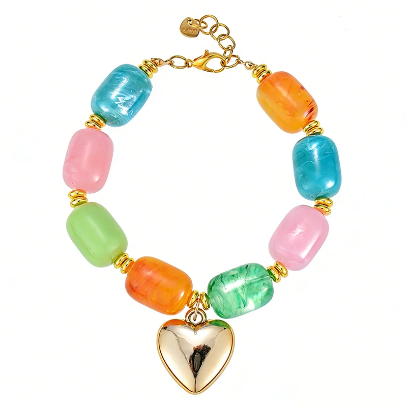 

Beaded Bracelets for Women Dainty Chunky Bracelet Boho Summer Bracelet Fashion Trendy Stone Beads Bracelet Beach Jewelry Gifts