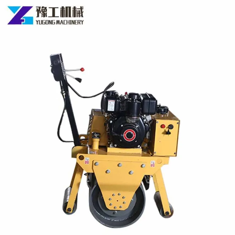 Small Vibro Roller Road Roller with 1ton 2ton Hand Push Double Drum Road Roller Compactor