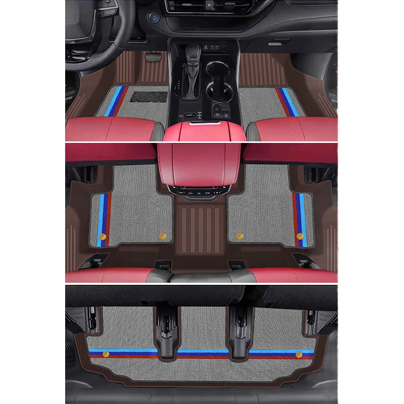 Customizable full set of leather 5 series car floor mats 20mm thick luxury full coverage factory direct wholesale
