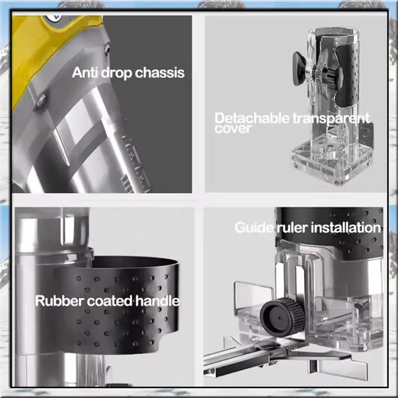 AA46 Brushless Electric Trimmer Woodworking Trimming Machine Wood Router Milling Engraving Slotting Machine Fit 18V Battery