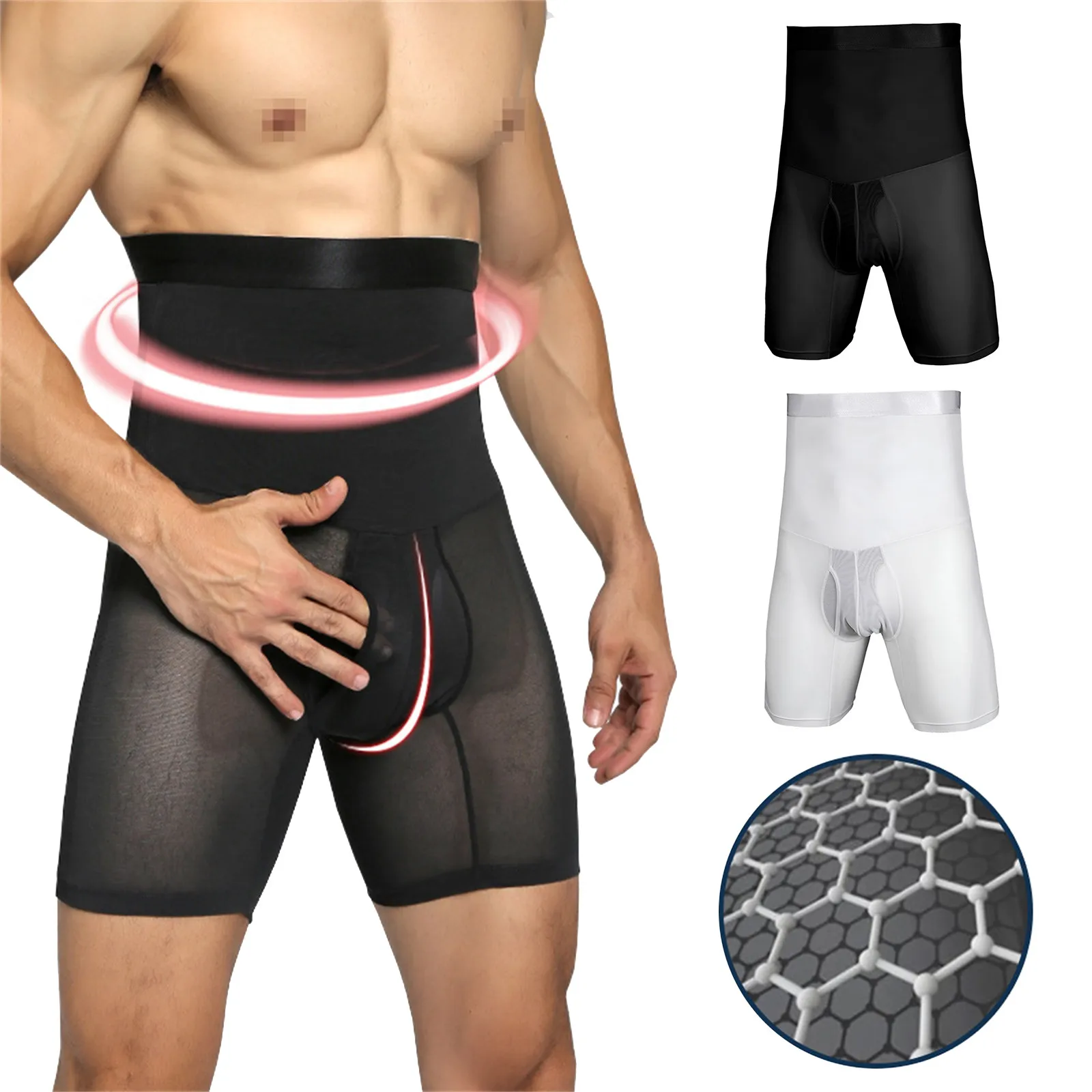 

Men Breathable Body Shaper High Waist Trainer Slimming Control Panties Abdominal Girdle Underwear Male Strong Shaping Underwear