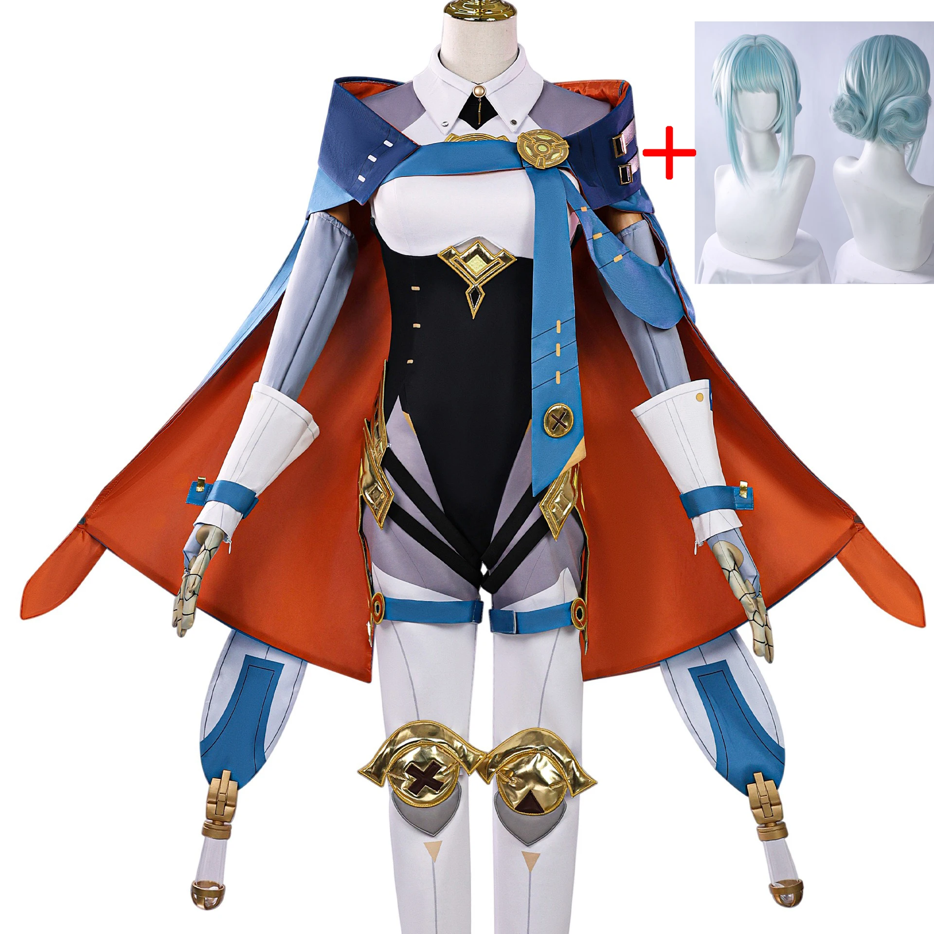 

Game Genshin Impact Ineffa Cosplay Costume Wig Cloak Uniform Outfit Headwear Boom Boom Thunderwave Women Girls Halloween Party