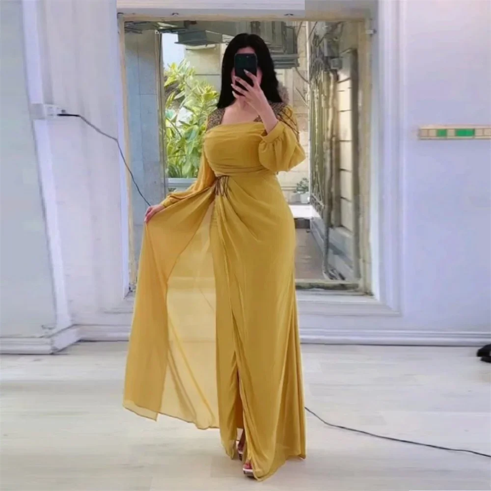 

Prom Dress Saudi Arabia Dearin Square Collar Column Floor Length Skirts Layered Draped Tulle Ruffle Bespoke Occasion Dresses Eve