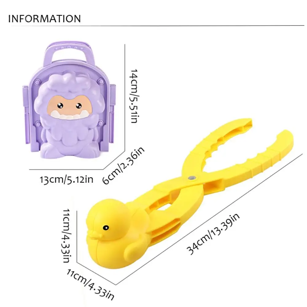 Montessori Duck Snowball Clip Early Education Sports Dinosaur Snowball Maker Mold Bear Double Ball Sand Making Mould Winter