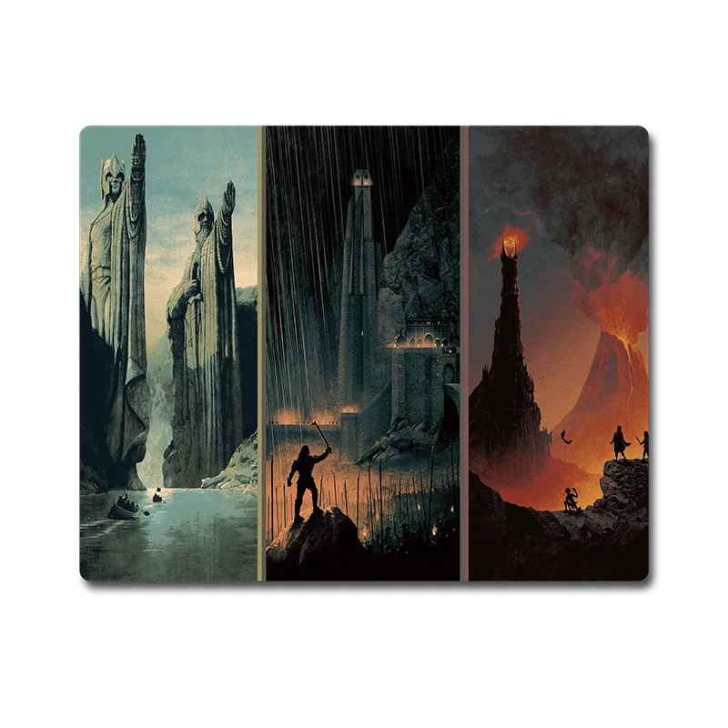 Lotrs Helm's Deep Fight Mount Doom Argonath Panel Printed Anti-slip Rubber Pad Office Cup Coaster Party Favor Gifts 220x180x3mm