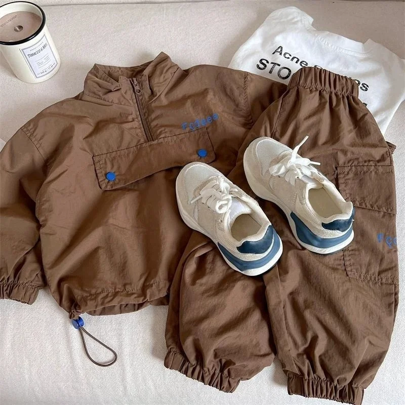 Waterproof Baby Girls Boys 2pcs Clothes Set Kids Jacket And Pants Toddler Trend Tracksuit Spring Autumn Children Clothing