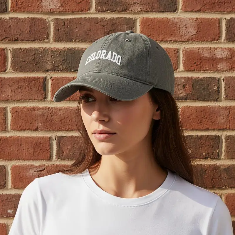 Solide Baseballkappe mit Buchstabenstickerei, Sonnenhut für Frühling und Sommer, Outdoor, verstellbarer Schirmhut für den täglichen Alltag und Freizeitkleidung. – Detail 1