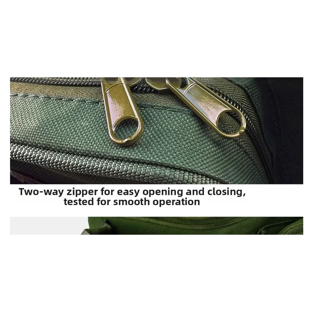 Green Nylon Fishing Backpack Waterproof with 36L Box and Padded Shoulder Straps Multifunctional 40cm 20cm 38cm