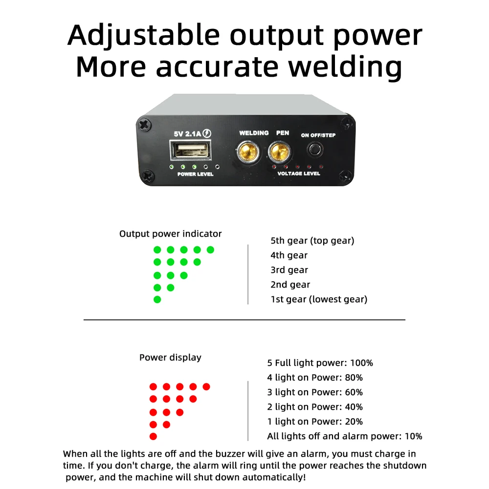 Portable Spot Welder 9-gears Adjustable Double Pulse Spot Welding 9AWG Welding Needle Spot Welding Machine Tool Kit