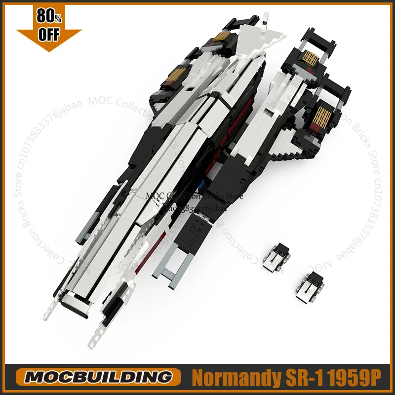 

Space Series Mass Effect Normandy SR-1 MOC Building Block Action Shooting Game Fighter Model Kit Brain Bricks Display Toys Gifts
