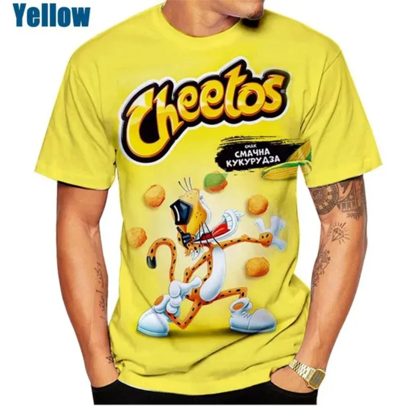 Cheetos Food Print Summer Men and Women 3D T Shirt Funny Men\'s Clothing T-shirt for Men Short Sleeve Casual T Shirt Tee