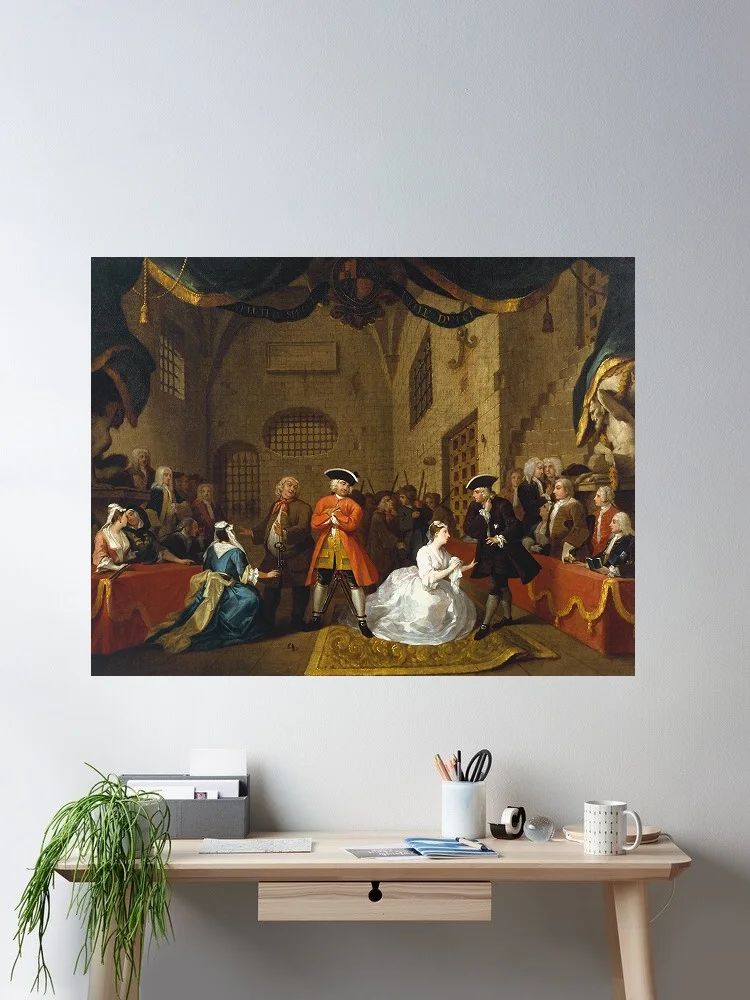 William Hogarth A Scene from The Beggar's Opera,Art Picture Print Silk Poster Home Wall Decor