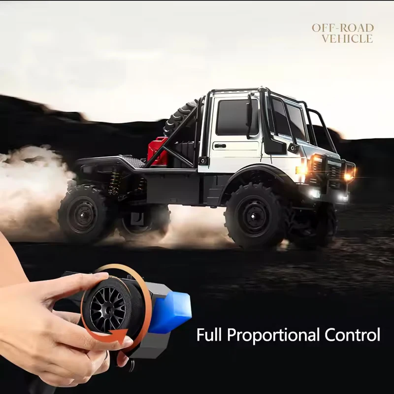 JJRC MN-333 1:18 coche trepador de control remoto de aleación 4x4 camión todoterreno con luces LED de Control proporcional completo coche de escalada de juguete para 14+