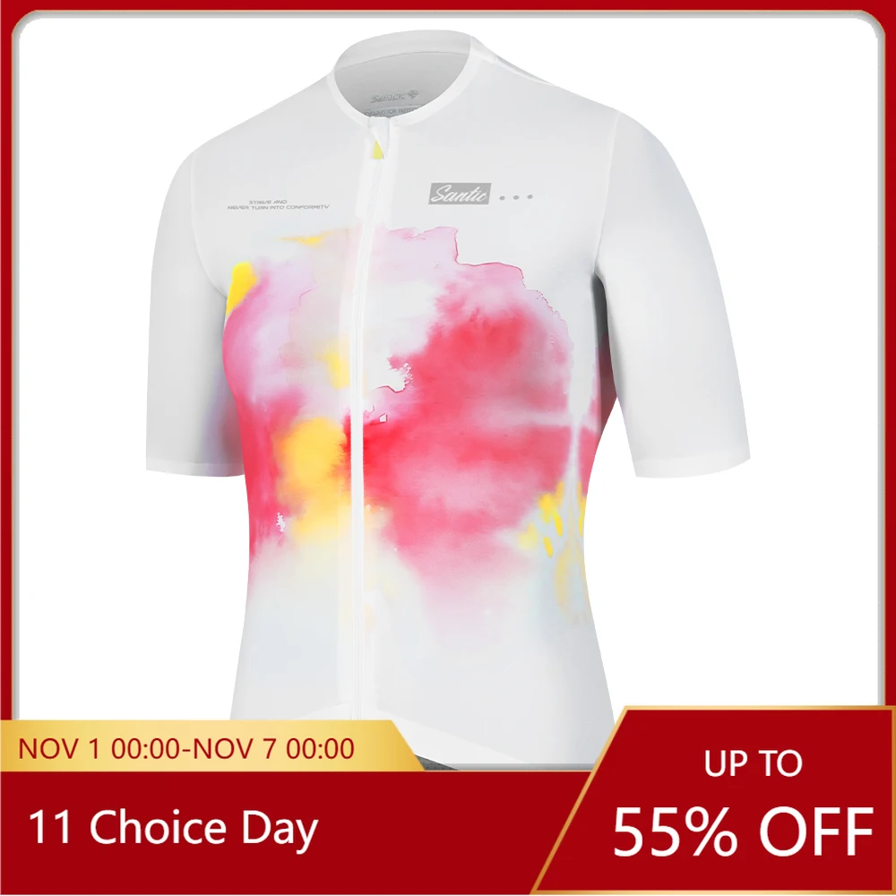 

Santic New Women's Summer Cycling Jerseys Short Sleeved Breathable Cycling Jerseys Quick Drying TL25C02253
