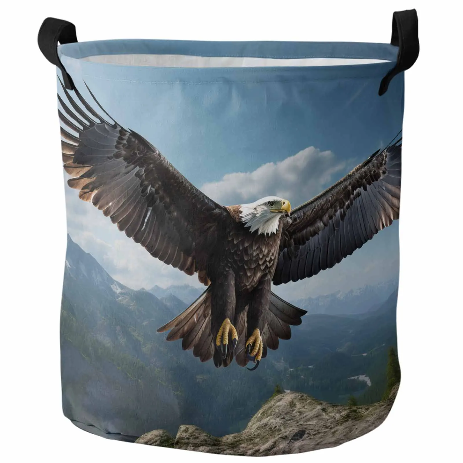 Sky Mountain Eagle Dirty Laundry Basket Foldable Waterproof Home Organizer Clothing Children Toy Storage Basket