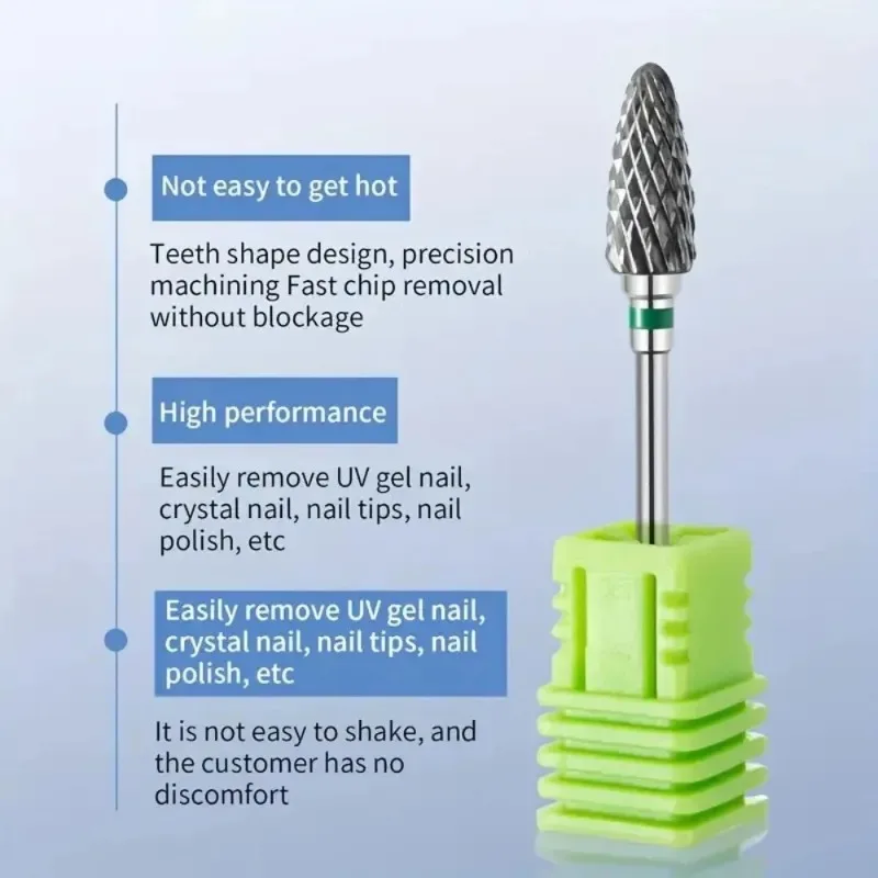 Brocas de carburo de tungsteno para uñas, accesorios de taladro eléctrico para manicura, fresas para quitar esmalte de uñas en Gel, herramientas para uñas Efiles