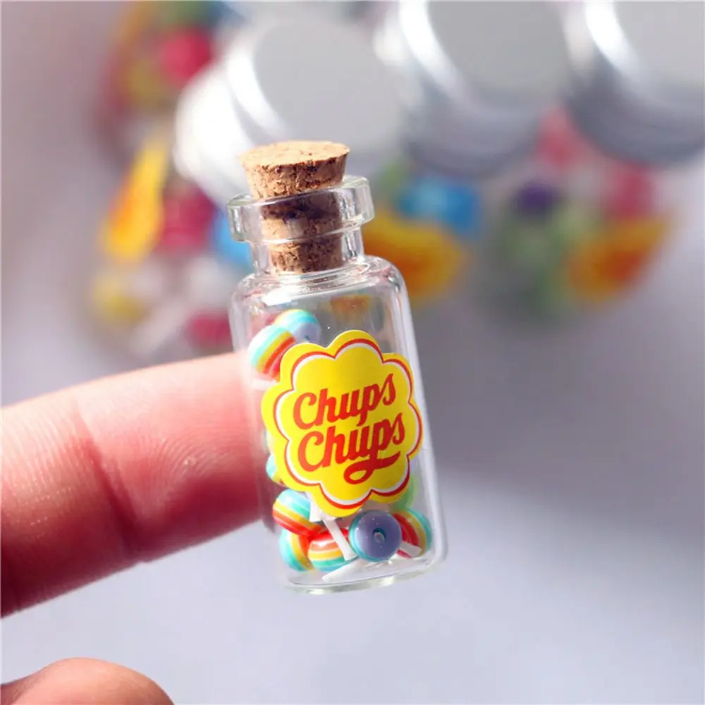 Doll House Candy Jar Dollhouse Miniature Food Lollipops With Jar Candy Box Kitchen Toys Simulation Sugar DIY Accessories 1/12